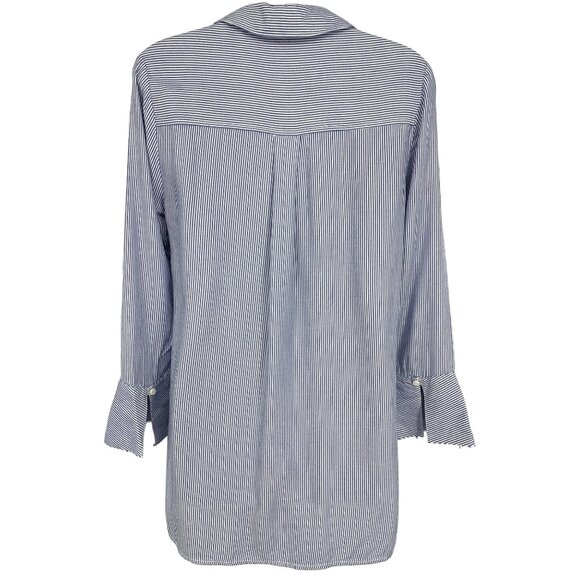 Beach Lunch Lounge Alicia Stripe Blouse Extra Small Cornflower V-Neck New - Picture 4 of 6